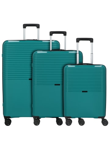 D&N Travel Line 4000 4 Rollen Kofferset 3-teilig in grün