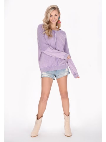 IZIA Women Sweatshirt in Violet Melange