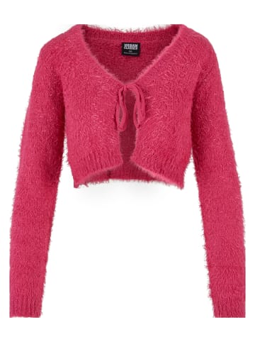 Urban Classics Urban Classics Damen Ladies Tied Cropped Feather Cardigan in hibiskuspink