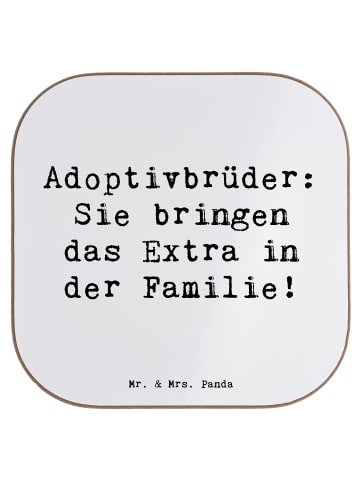 Mr. & Mrs. Panda Untersetzer Adoptivbrüder Extra mit Spruch in Weiß