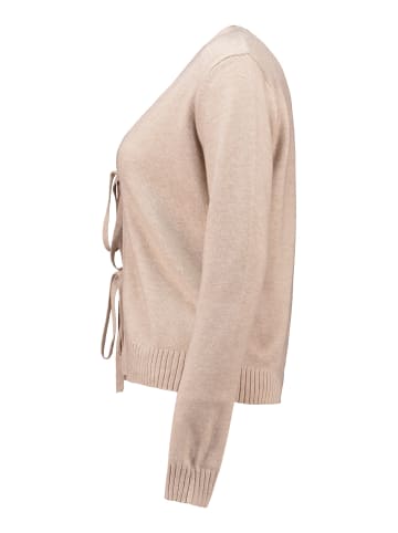 Hailys Cardigan mit Bindebändern und V Ausschnitt in Beige