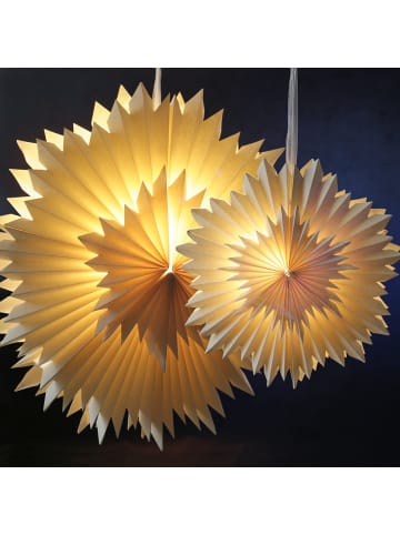 MARELIDA LED Papierstern EISBLUME Weihnachtsstern beleuchtet D: 60cm in weiß