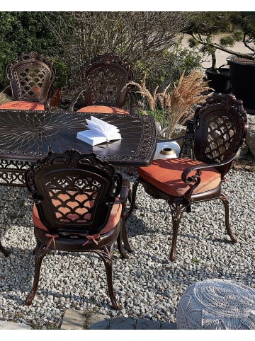 Beliani 2er-Set Gartenstuhl LIZZANO in Braun/Orange