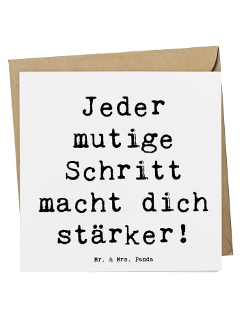Mr. & Mrs. Panda Glückwunschkarte Spruch Angst überwinden mit Sp... in Weiß
