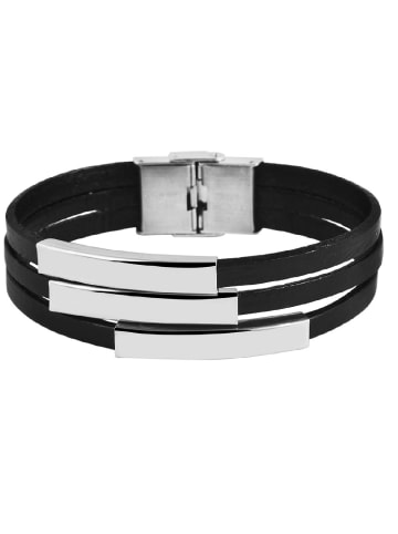 Adeliás Herren Armband aus Edelstahl 21,5 cm in schwarz