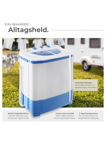 tectake Mini-Waschautomat - 2 in 1 Waschen und Schleudern