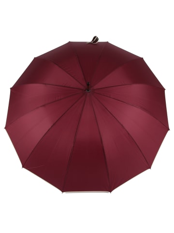 COFI 1453 Stockregenschirm Stockschirm Regenschirm Holzgriff mit in Weinrot