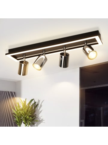 ZMH Deckenleuchte LED in schwarz 4-flammige GU10 Warmweiß 18W schwenkbar Deckenspot