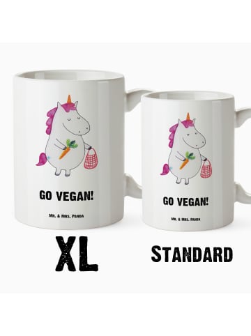 Mr. & Mrs. Panda XL Tasse Einhorn Vegan mit Spruch in Weiß