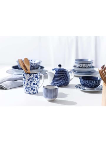 Ritzenhoff & Breker 4er Set Kaffeebecher Royal Makoto 350 ml in weiß-blau