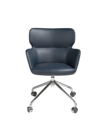Angel Cerdá Büro-Drehstuhl 4110 in Blau / Stahl – (B)58 x (H)59 x (T)80 cm