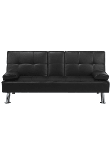 Beliani 3-Sitzer Sofa ROXEN in Schwarz/Silber - (W) 168 x (H) 76 x (L) 81 cm