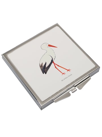 Mr. & Mrs. Panda Schminkspiegel Storch ohne Spruch in Weiß