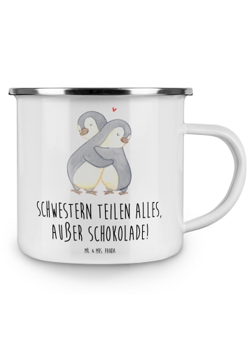 Mr. & Mrs. Panda Kaffeetasse Schwestern Liebe mit Spruch in Weiß