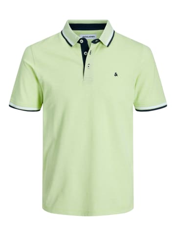 Jack & Jones Polo Shirt JJEPAULOS Sommer Hemd Kragen Pique Cotton in Neon Grün