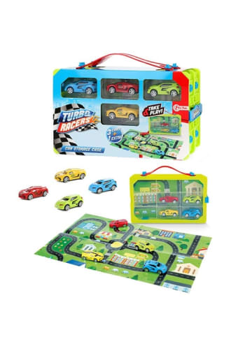 Toi-Toys Turbo Racers Sammelkoffer mit 4 Rallye-Autos, Kinderautos 4 Jahre