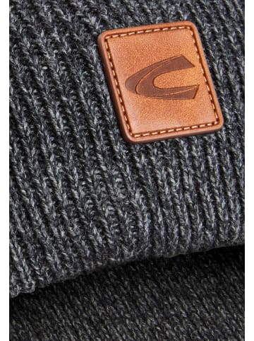 Camel Active Beanie aus einem Baumwollmix in Dunkelgrau