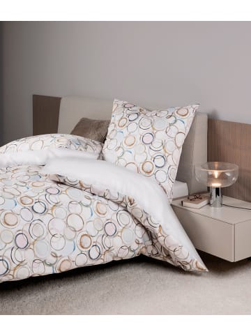 Janine Modern Art Mako Satin Bettwäsche - Kreise in weiß