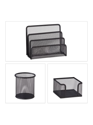 relaxdays 5-tlg. Schreibtisch Organizer Set in Schwarz