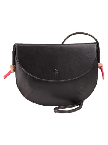 DuDu Skye Umhängetasche Leder 21 cm in black rose
