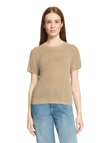 CARTOON Strickpullover mit Rundhalsausschnitt in Beige/Gold
