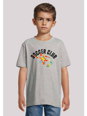 F4NT4STIC T-Shirt Soccer Club Sport Fan Artwork in grau meliert