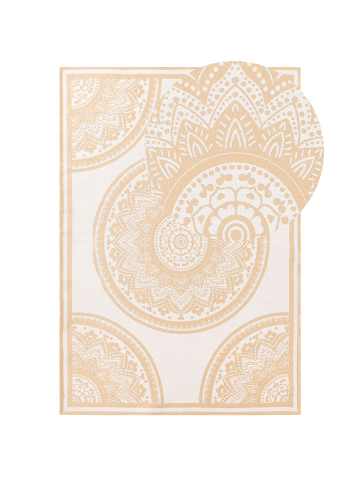 Beliani Outdoorteppich HUBLI in Beige - (W) 160 x (L) 230 cm