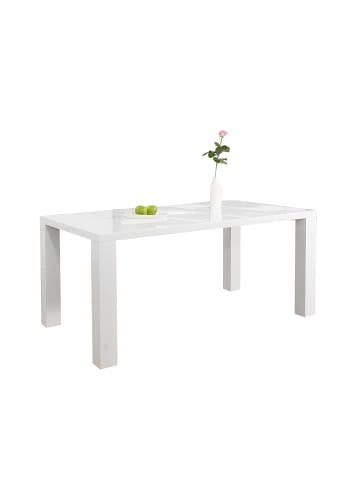 SalesFever Esstisch 180x90 cm modern Hochglanz Lackierung in Weiß