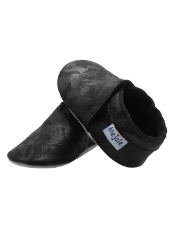 Mejale Baby Krabbelschuhe in Schnitzerei Schwarz