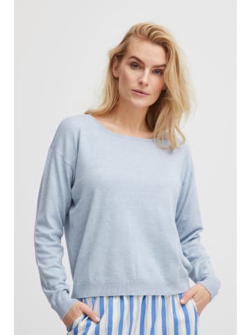 PULZ Jeans Strickpullover PZSARA ONeck Box Pullover - 50206085  Feinstrickpullover in Blau
