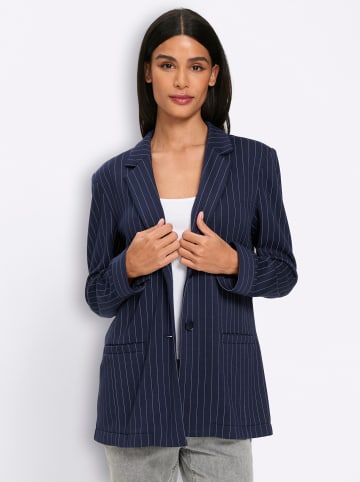 Heine Jersey-Blazer in marine-silberfarben Nadelstreifen