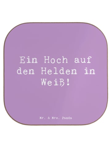 Mr. & Mrs. Panda Tischuntersetzer Spruch Arzt Held mit Spruch in Lavendeltraum