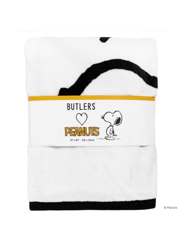 Butlers Decke Snoopy  B 130 x T 170cm PEANUTS in Schwarz-Weiß