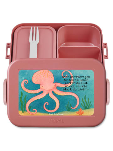Mr. & Mrs. Panda MEPAL Bentobox Tintenfisch Design mit Spruch in Rot Pastell