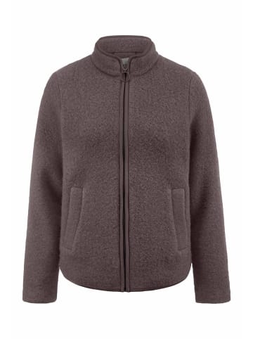 Hessnatur Wollfleece Jacke in dunkles mauve