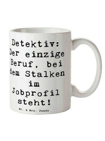 Mr. & Mrs. Panda Kaffeetasse Spruch Detektiv Beruf mit Spruch in Weiß