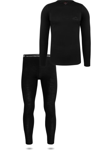 Normani Outdoor Sports Herren Merino Unterwäsche-Set Melbourne/Sydney in Schwarz