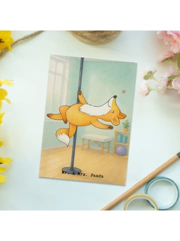 Mr. & Mrs. Panda Ansichtskarte Fuchs PoledanZeichen Design ohne Spruch in Weiß