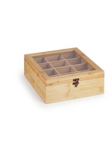 relaxdays Teebox in Natur - (B)26,5 x (H)9,5 x (T)28,5 cm
