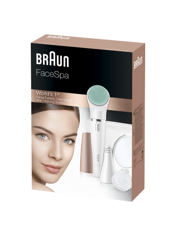 Braun Gesichtsreinigungsbürste und -epilierer "Face 851v" in Weiß