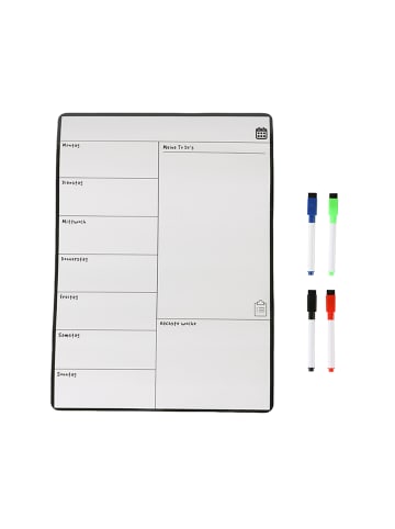 relaxdays Speiseplan Wochenplaner in Weiß - (B)30 x (H)42 cm