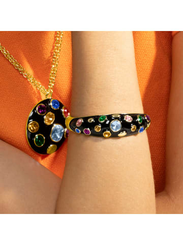 Luxenter Armband mit schwarzer Lackierung und 18-karätiger Goldbeschichtung – Yever