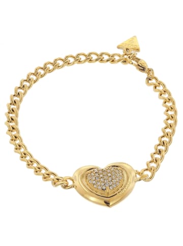 Guess Damen-Armband Herz Pave Goldfarben S