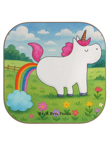 Mr. & Mrs. Panda Untersetzer Einhorn Pupsen Design ohne Spruch in Weiß