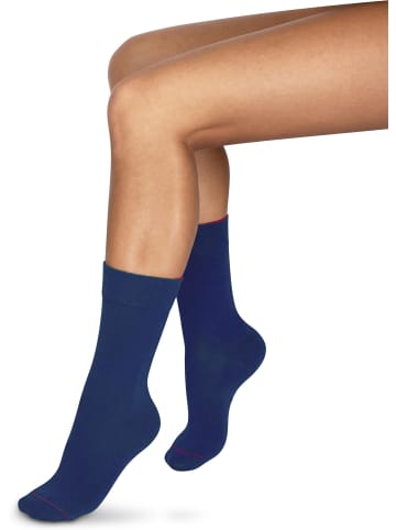 normani 1 Paar Socken Bi-Color in Marine/Rot