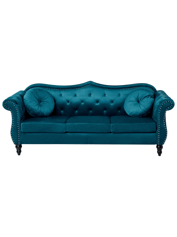Beliani 3-tlg 3-Sitzer Sofa SKIEN in Blau/Schwarz