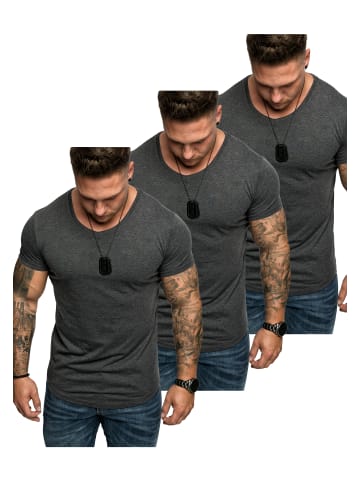 Amaci&Sons 3er-Pack T-Shirts 3. BELLEVUE in (3x Anthrazit)