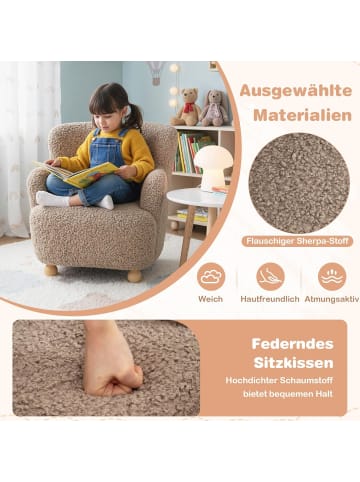 COSTWAY Kindersessel ab 3 Jahren 52 x 50 x 53 cm in Braun