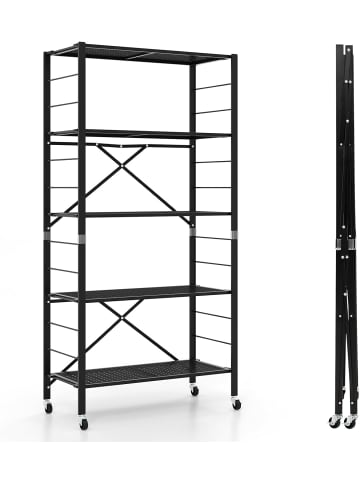 COSTWAY 5 Stufig Lagerregal in Schwarz