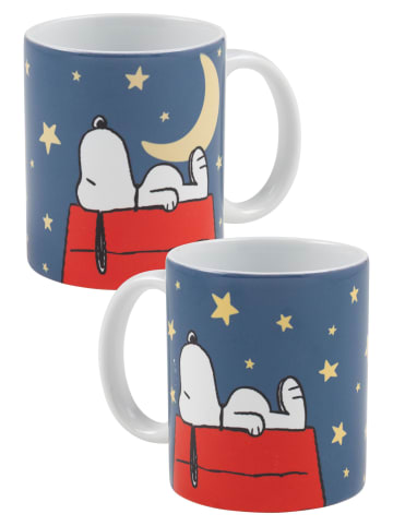 Snoopy Peanuts Snoopy Tasse Mond & Sterne Kaffeetasse Kaffeebecher 320 ml in weiß